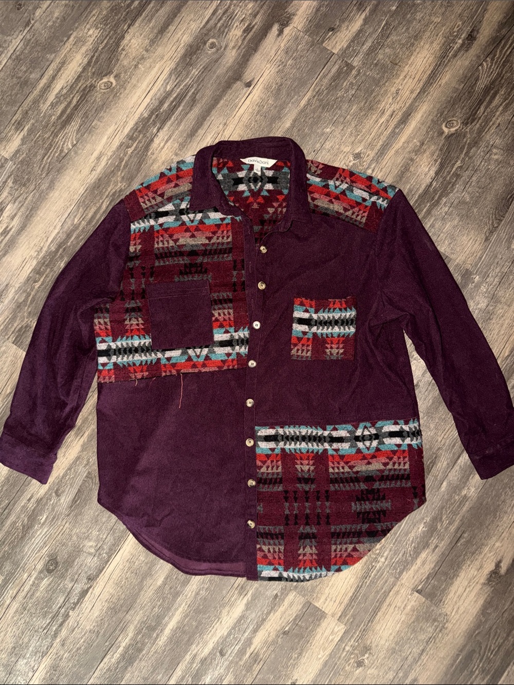 Women’s Burgundy Patterned Flannel